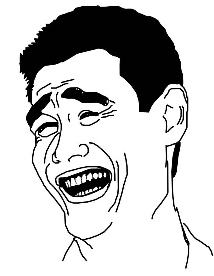 Yao Ming Face — High-resolution Yao Ming rage face line drawing