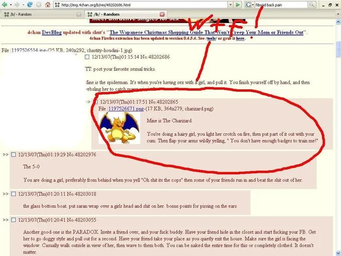 YOU DON'T HAVE ENOUGH BADGES TO TRAIN ME! — 4chan thread screenshot with a Charizard post circled in red, referencing the badges-to-train-me quote