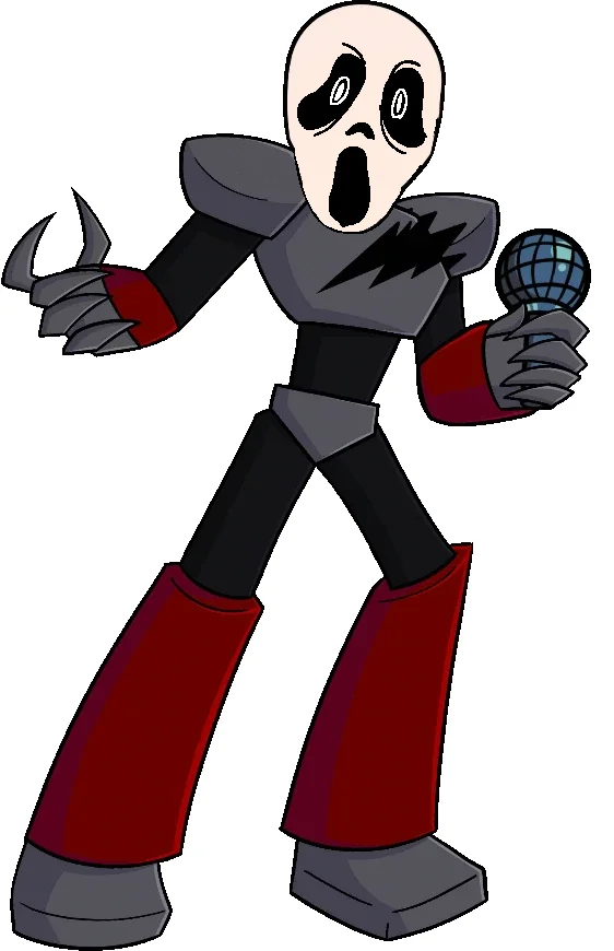 "You Poor Thing" Ghostface Thirst Trap — Cartoon robot-style character with Ghostface-like face holding a microphone.