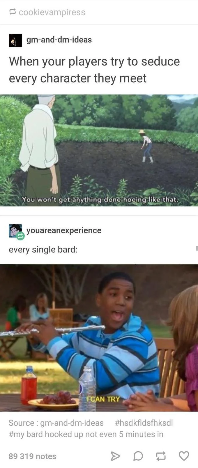 You Wont Get Anything Done Hoeing Like That — A Tumblr post featuring the Wolf Children meme image alongside reaction images.