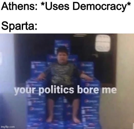 Your Politics Bore Me — Meme contrasting YouTube political nudges with a user searching Minecraft cobblestone tutorials, using the Pepsi-throne image