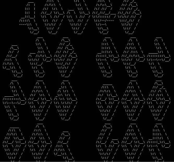 Black and white ASCII art letters YTMND in blocky digital format.
