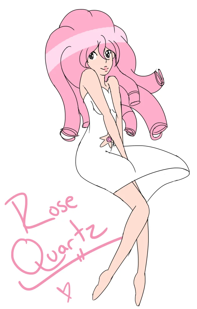 Zamii070 Harassment Controversy — Rose Quartz fan drawing with slim figure and pink curly hair