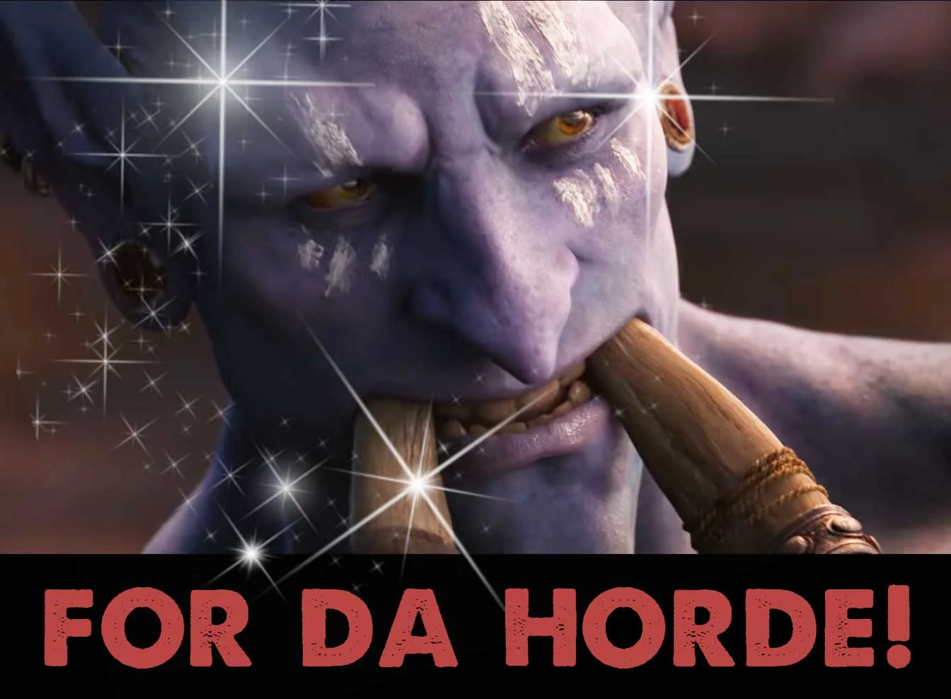 Zappy Boi — Sparkle-edited troll meme with FOR DA HORDE! caption