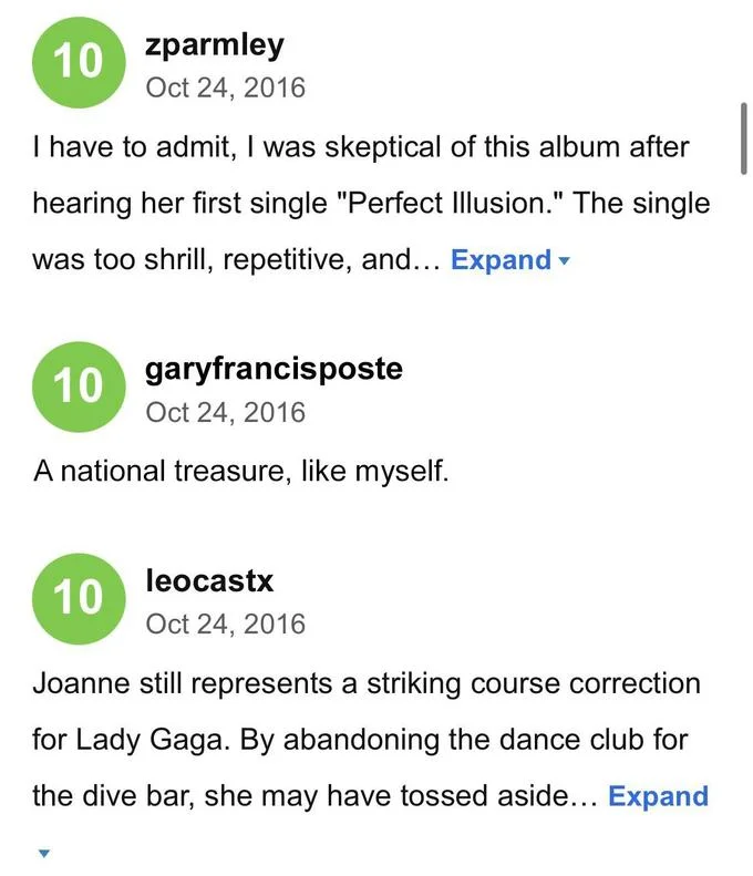 Zodiac Killer Gary Francis Poste — Pitchfork music review page with comments including account 'garyfrancisposte'.